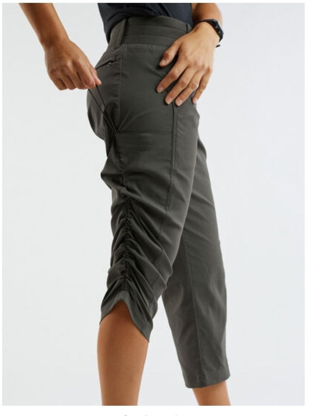 NWT Title Nine Women Gray Clamber Capri Hiking Nylon Pants 12 MSRP$109 - Picture 9 of 16